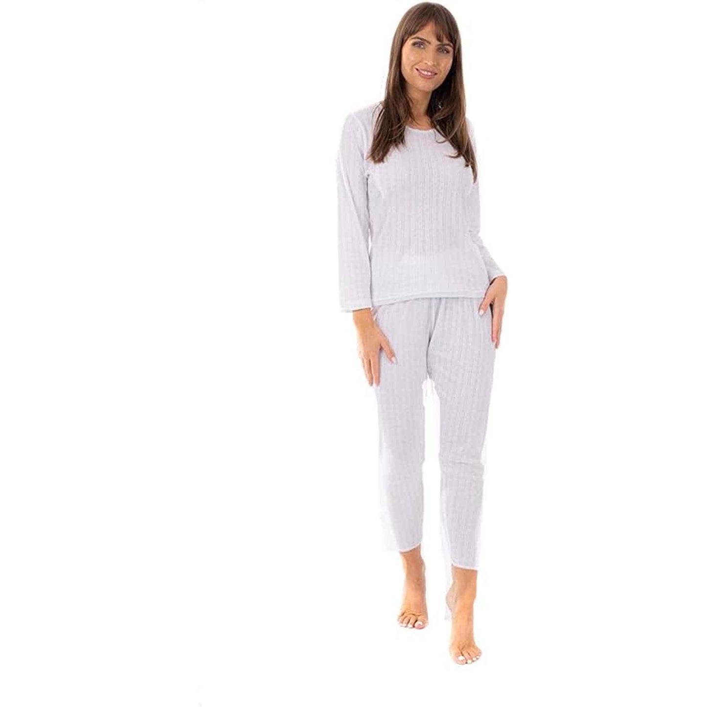 Women's Thermal Long Sleeve Top and Pants Set Winter Base Layers Warm Insulating Cotton Rich Fabric Sizes S to XXL Multiple Colors by Heatwave Thermalwear
