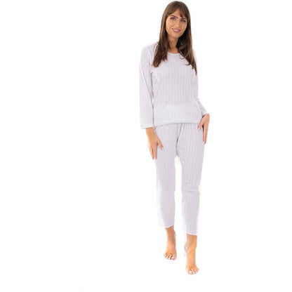 Women's Thermal Long Sleeve Top and Pants Set Winter Base Layers Warm Insulating Cotton Rich Fabric Sizes S to XXL Multiple Colors by Heatwave Thermalwear