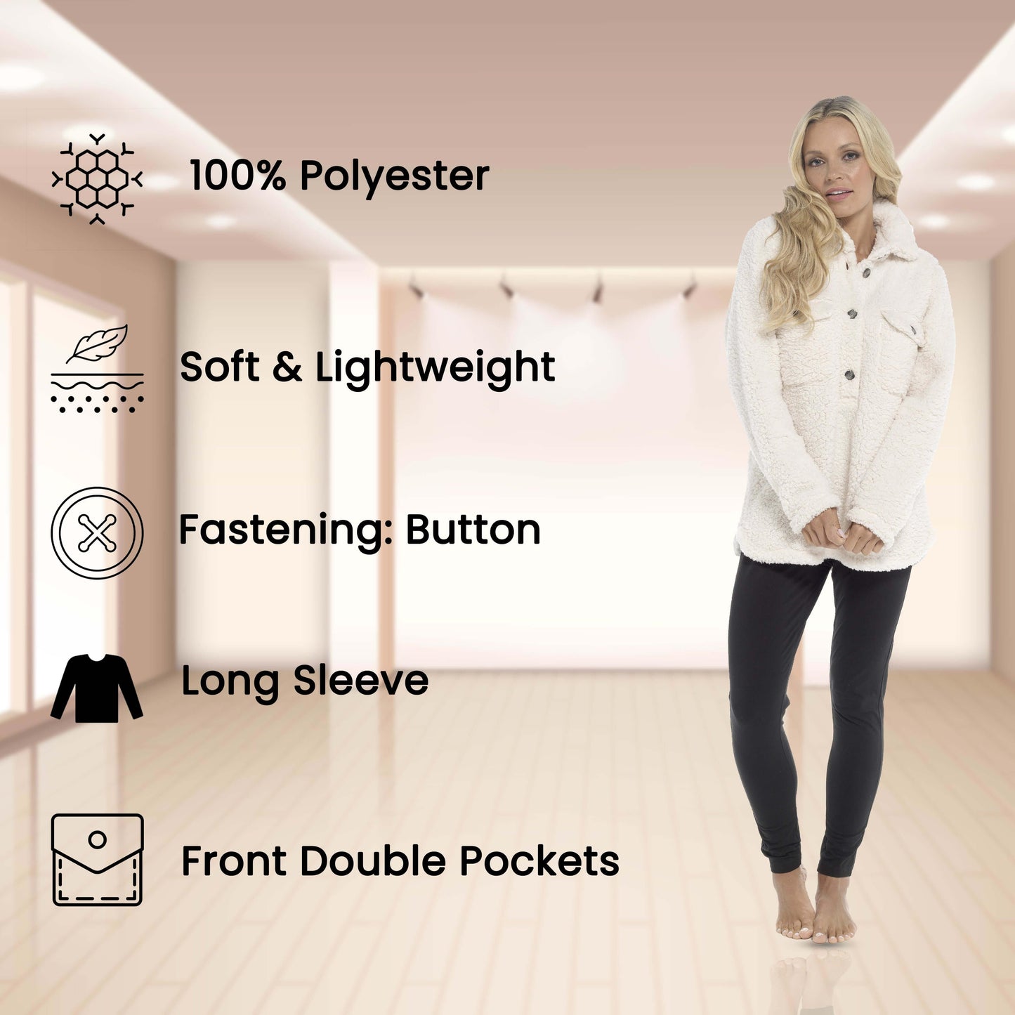 Women's Ultra-Soft Sherpa Lounge Set Long Sleeve Top and Leggings with Double Pockets Cozy Pajamas for Chilly Days Multiple Sizes Daisy Dreamer