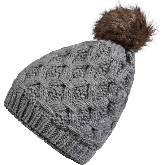 Women's Waterproof Thinsulate Insulated Chunky Beanie Winter Hat with Pom Pom Bobble Warm Cable Knit Ideal for Skiing and Hiking by Sock Stack