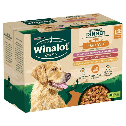 WWinalot Adult Sunday Dinner in Gravy 4 x 12 x 100g