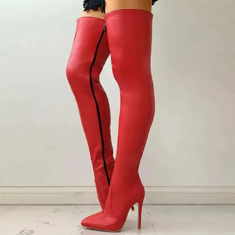 Zipper High Heels Over The Knee Boots-6
